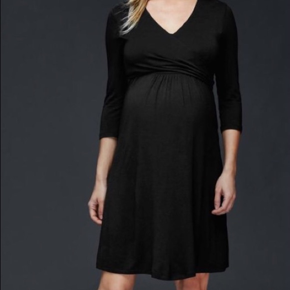 Gap maternity three quarter sleeve wrap dress